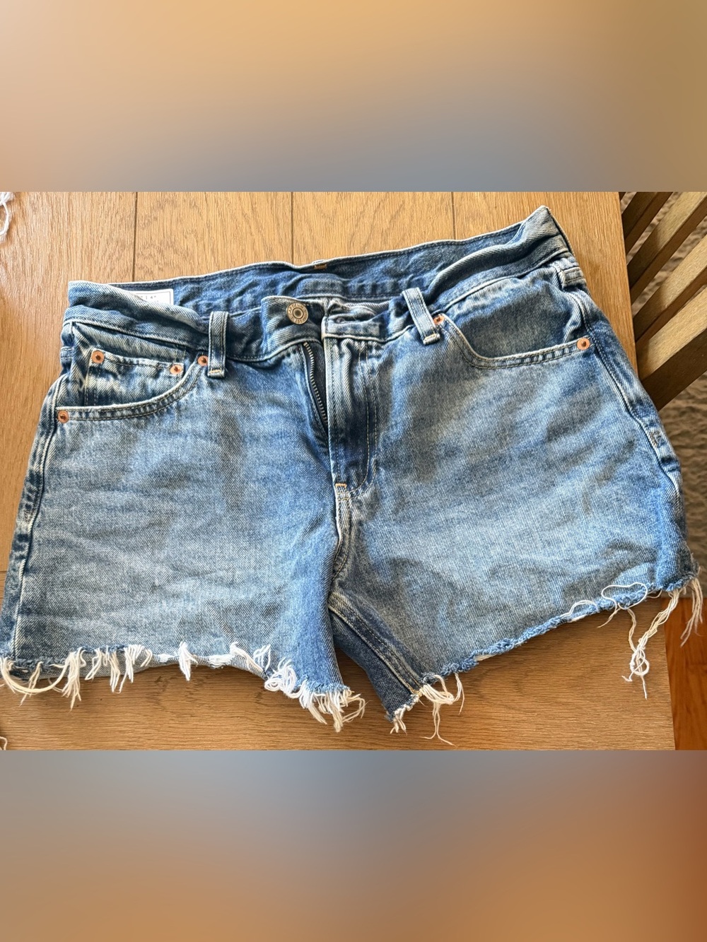 GAP Light Blue Denim Frayed Cutoff Shorts